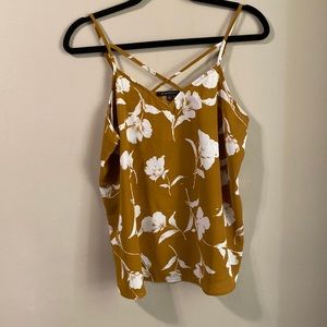 Floral tank top medium with criss cross front size medium